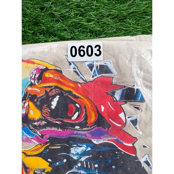 Bleach Saintt Laurent Graphic Tee Sz XXL Tan Streetwear Bootleg Parody USA Shirt - Picture 8 of 8